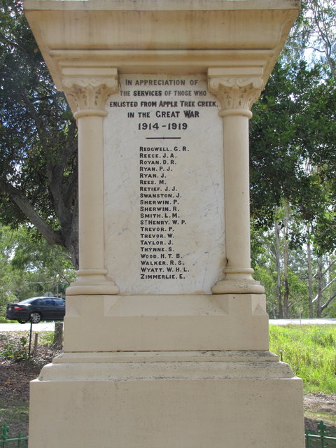 Apple Tree Creek War Memorial - Accommodation Mermaid Beach 1